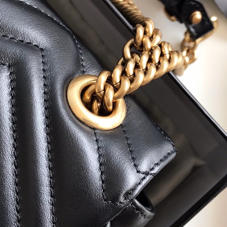 Gucci GG Marmont Small Matelasse Bag Black (Pronta entrega)