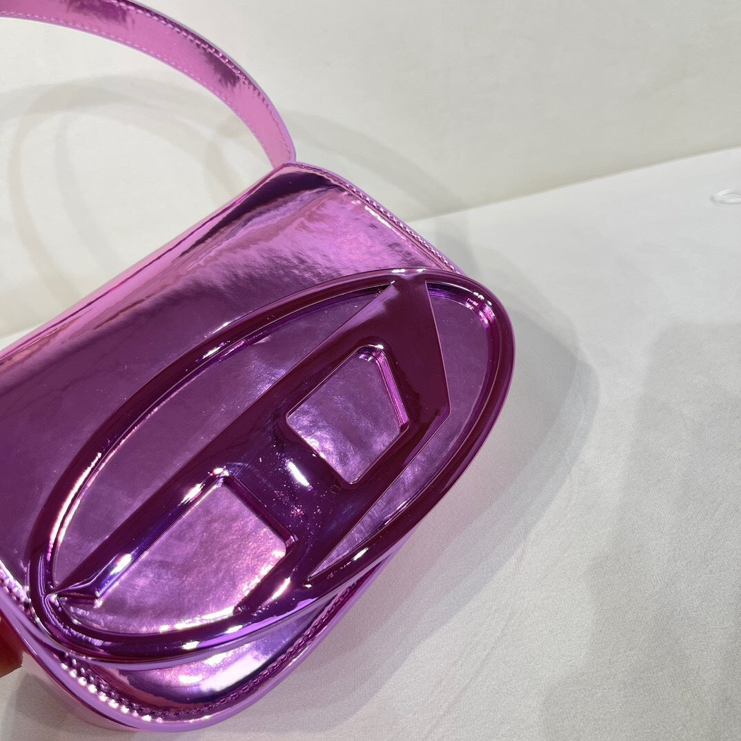 Diesel 1DR Shoulder Bag Nappa Leather metallic pink