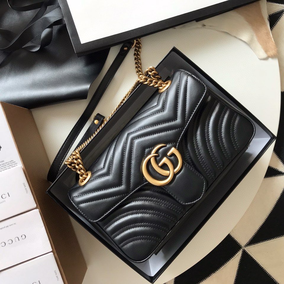 Gucci GG Marmont Small Matelasse Bag Black (Pronta entrega)