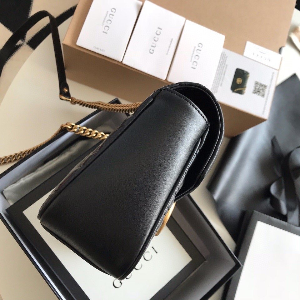 Gucci GG Marmont Small Matelasse Bag Black (Pronta entrega)