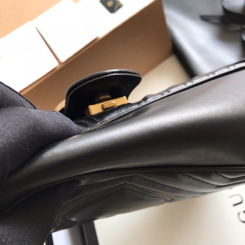 Gucci GG Marmont Small Matelasse Bag Black (Pronta entrega)