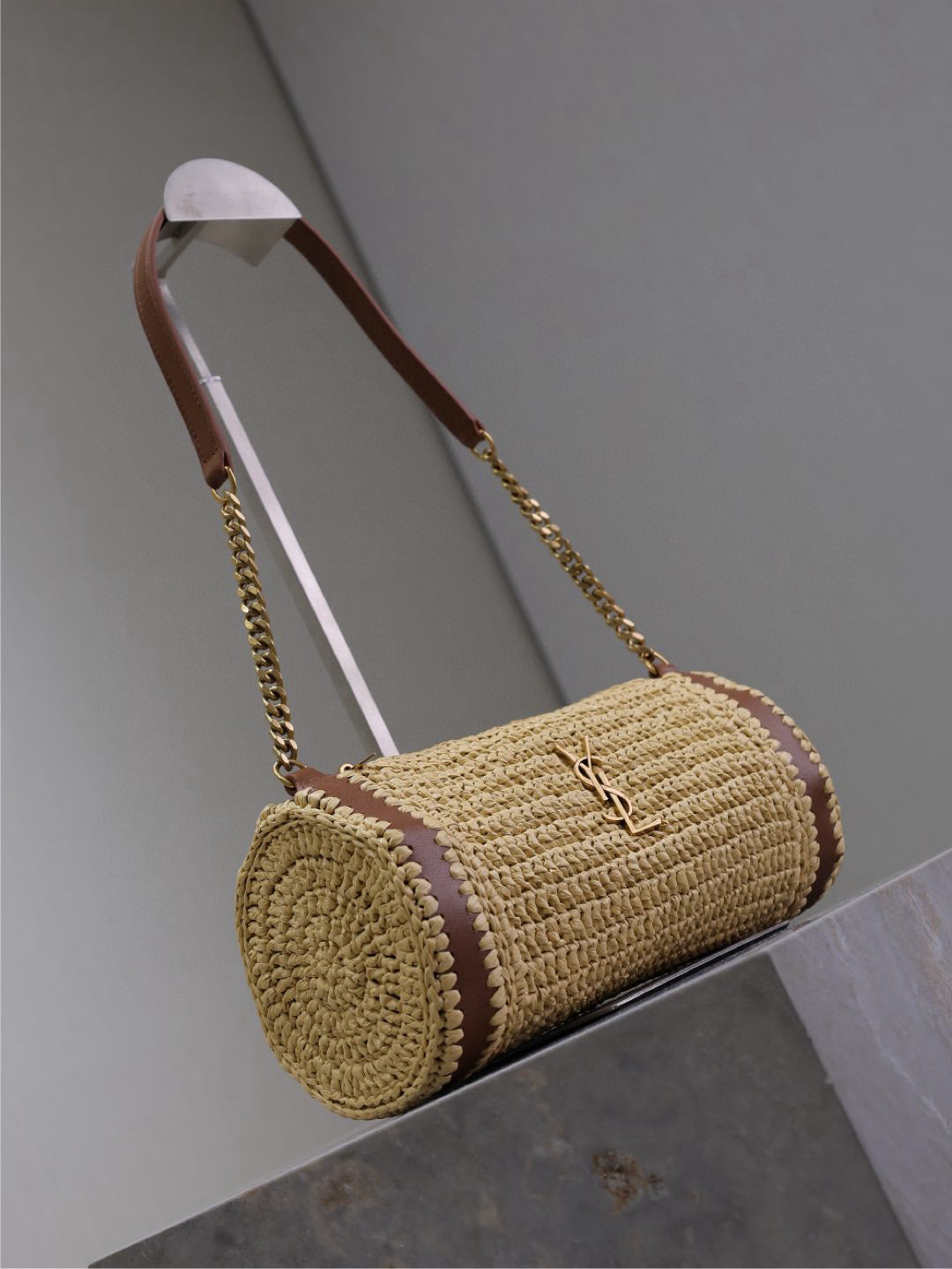 Saint Laurent Raffia Shoulder Bag