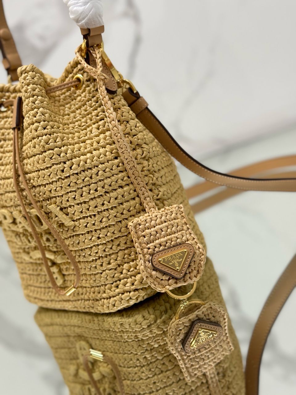 Prada Raffia Mini Bucket ( Pronta entrega )