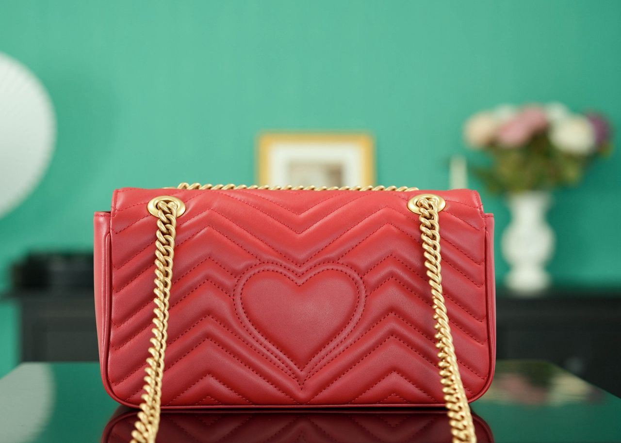 Gucci GG Marmont Small Matelasse Bag Red