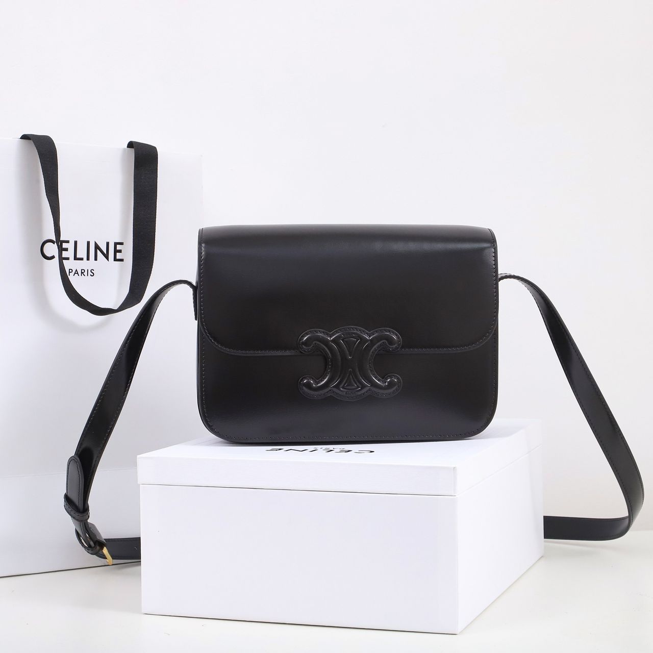 Celine Calfskin Teen Cuir Triomphe Anthracite