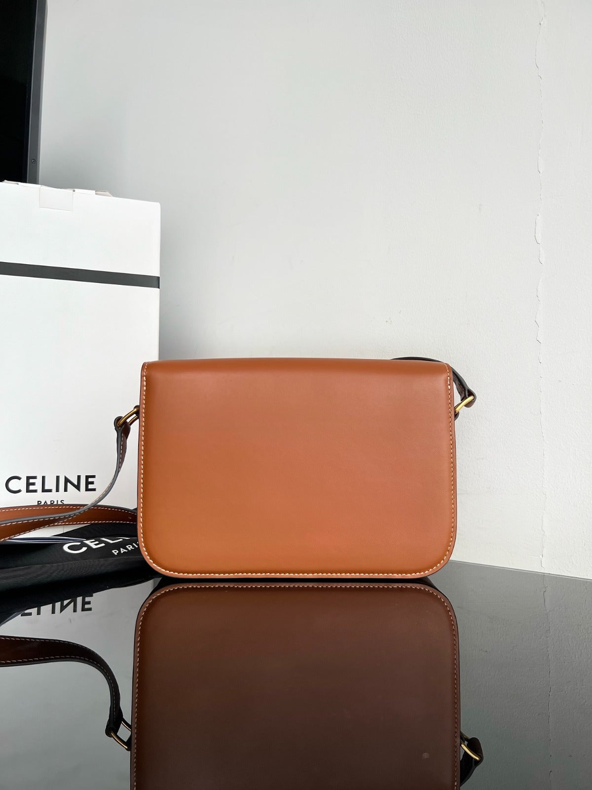 Celine Classique Triomphe Leather Bag Brown