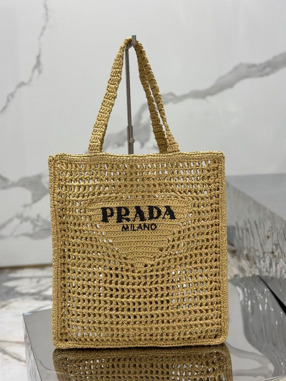 Prada Raffia Tote Bag