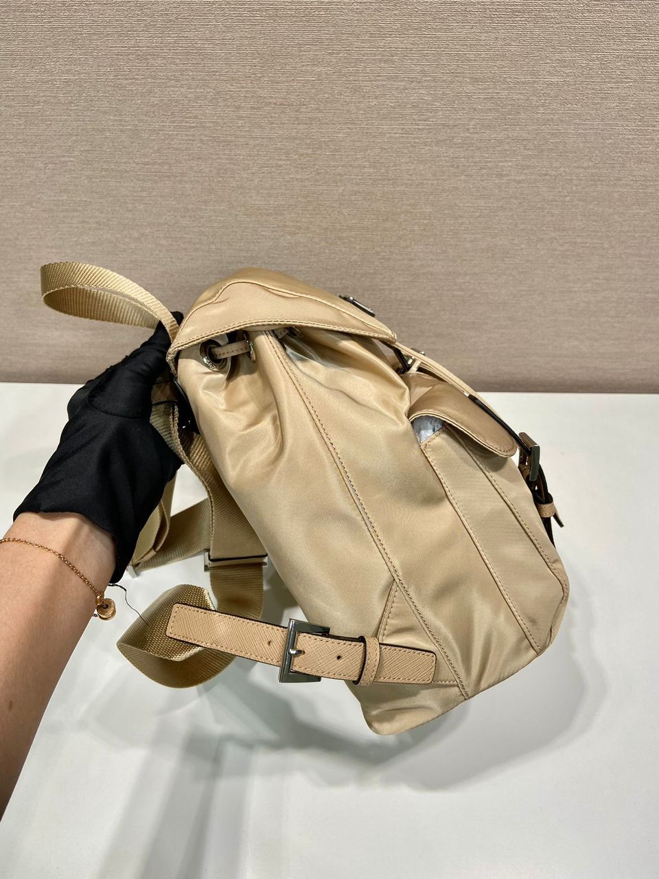 Mochila Prada Re-Nylon Desert Beige