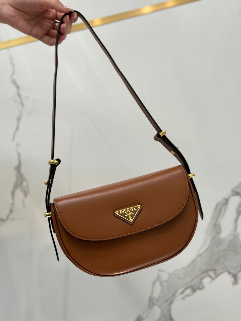 Prada Arqué Leather Shoulder Bag