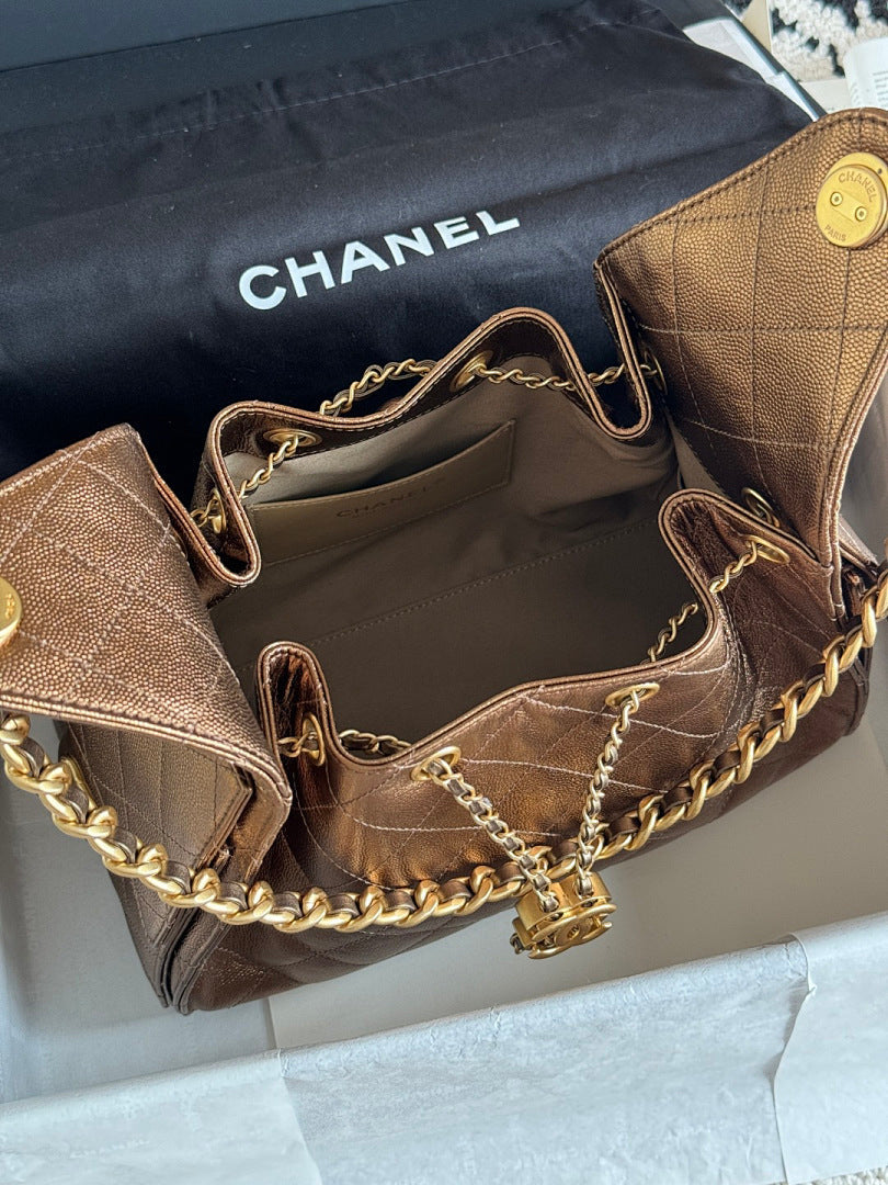 Bolsa Hobo Chanel 25 Bronze