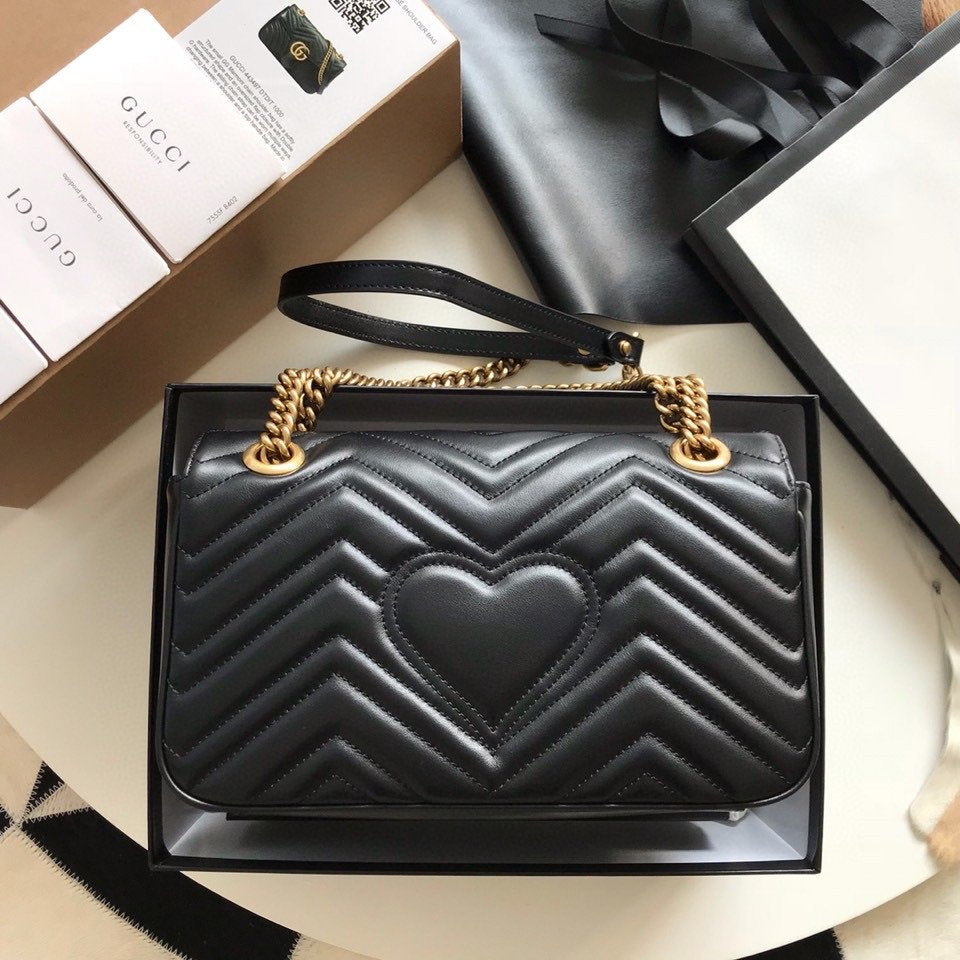 Gucci GG Marmont Small Matelasse Bag Black (Pronta entrega)