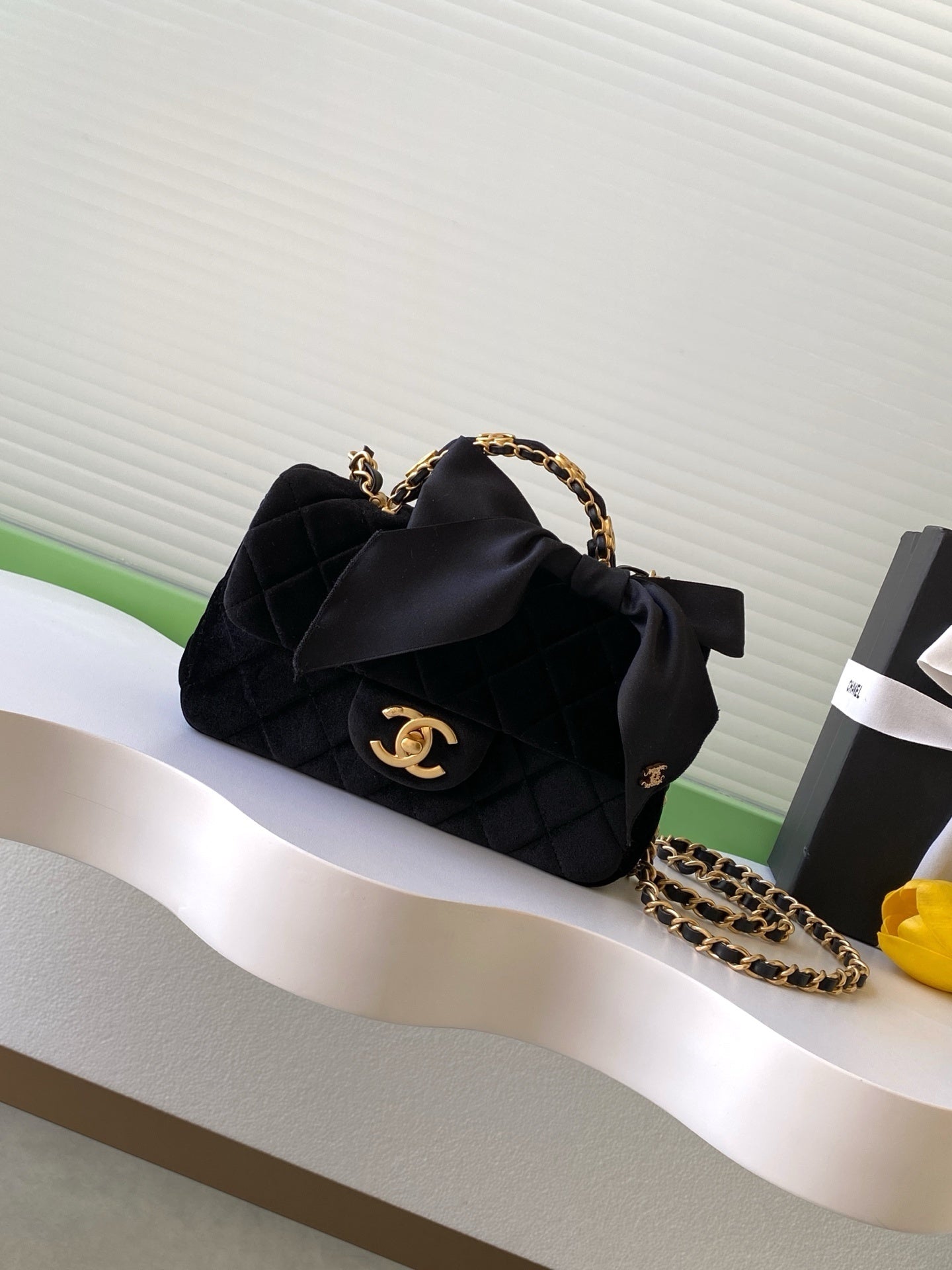 Mini Flap Bag Black Top Handle CHANEL