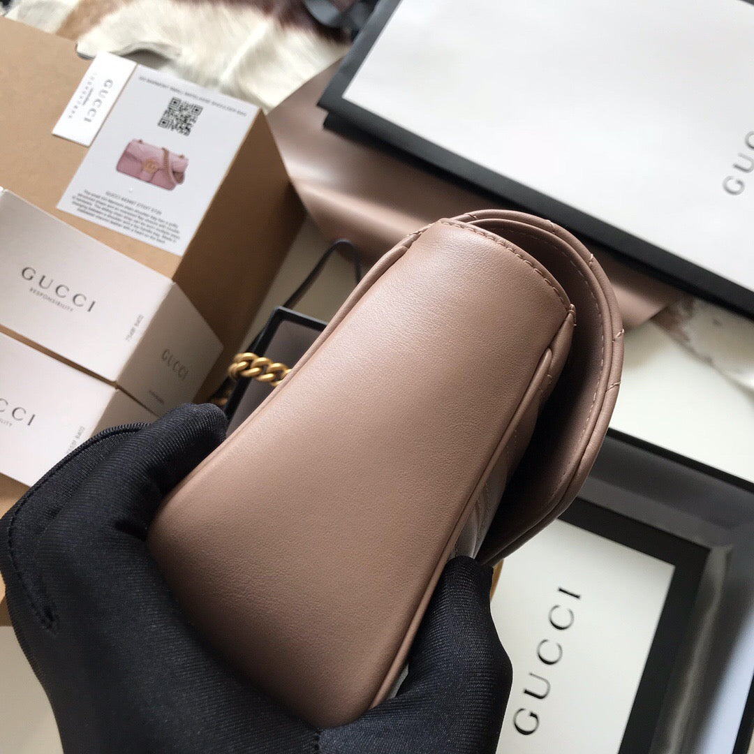 Gucci GG Marmont Small Matelasse Bag Nude