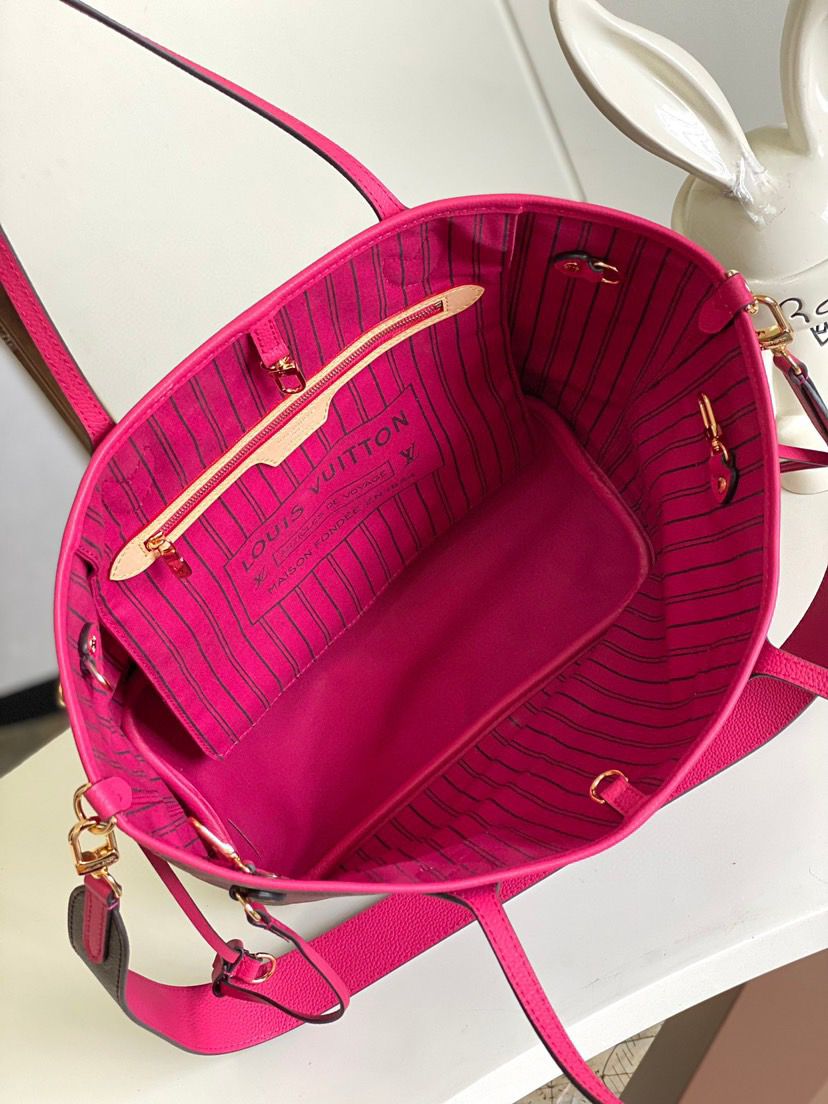 Lv Neverfull Bandoulière Inside Out MM Pondichery Pink