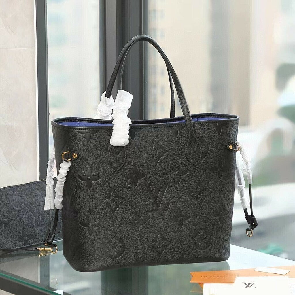 Lv Neverfull MM Empreinte Leather Black