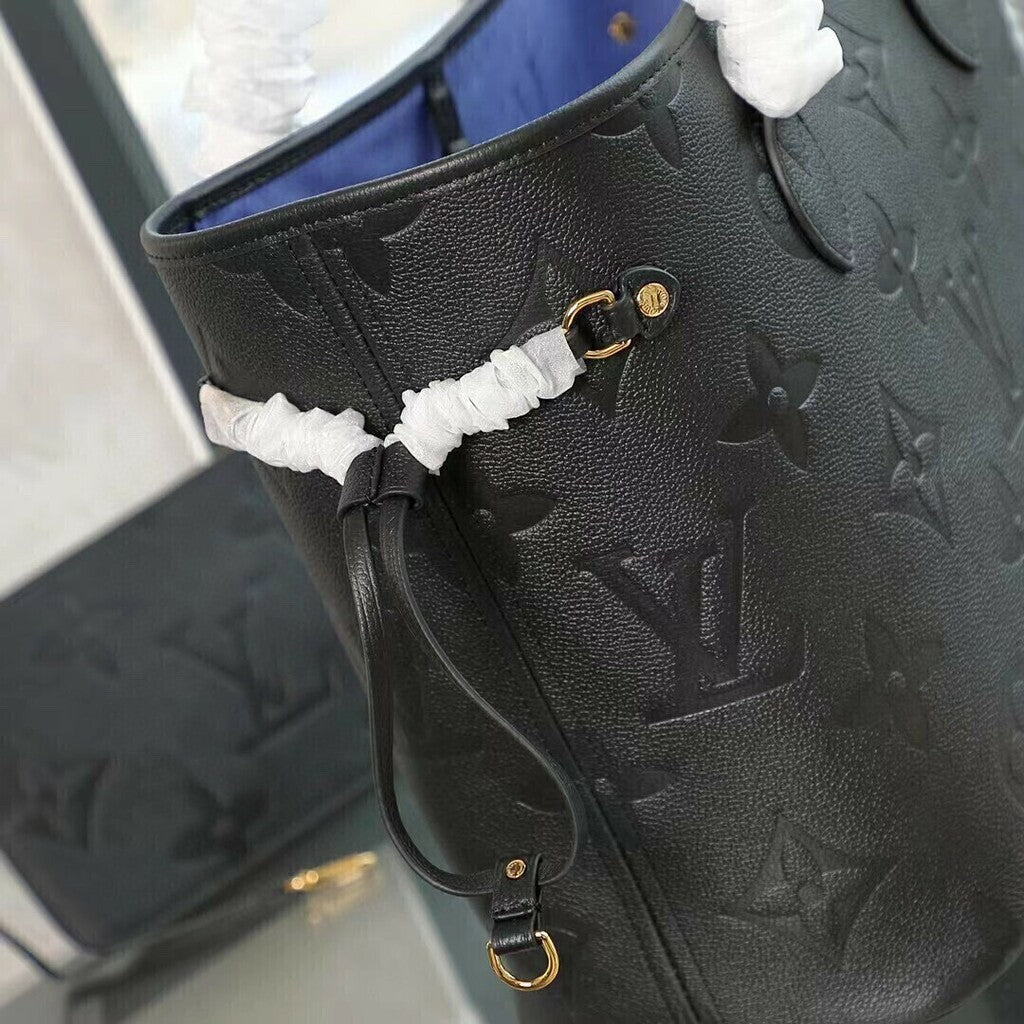 Lv Neverfull MM Empreinte Leather Black