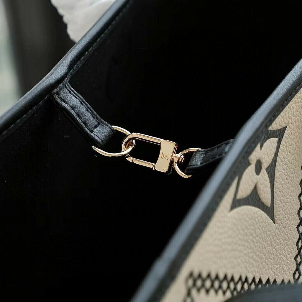 Lv Neverfull MM Monogram Empriente Cream/Black