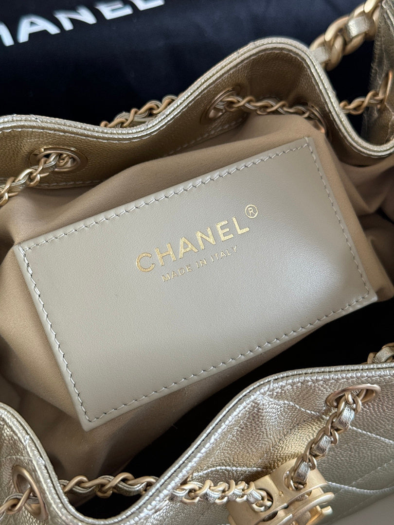 Bolsa Hobo  Chanel 25 Metalica