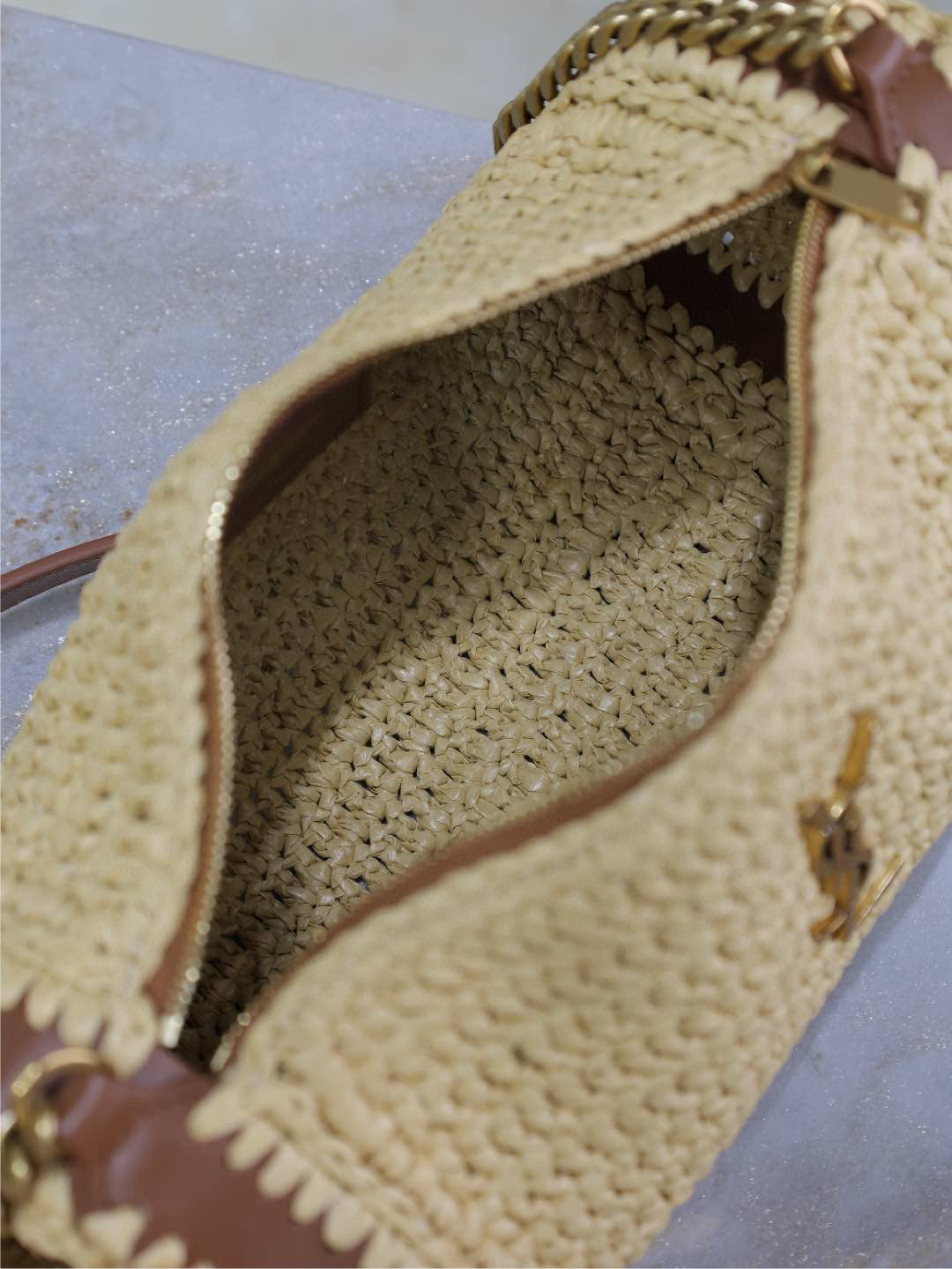 Saint Laurent Raffia Shoulder Bag