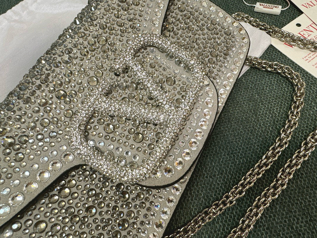 Valentino Garavani Locò Shoulder Bag With Rhinestones