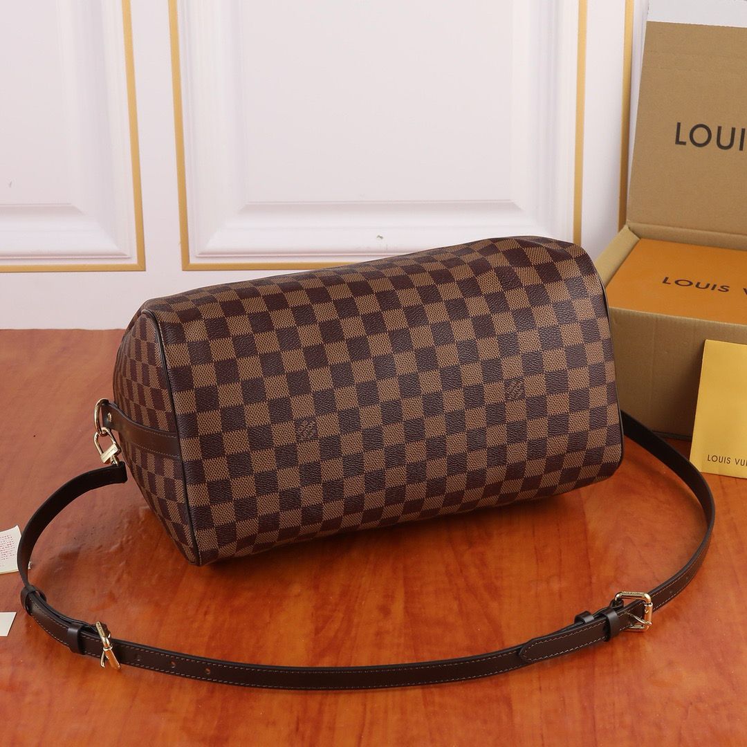 Lv Speedy Bandoulière Damier Ébène
