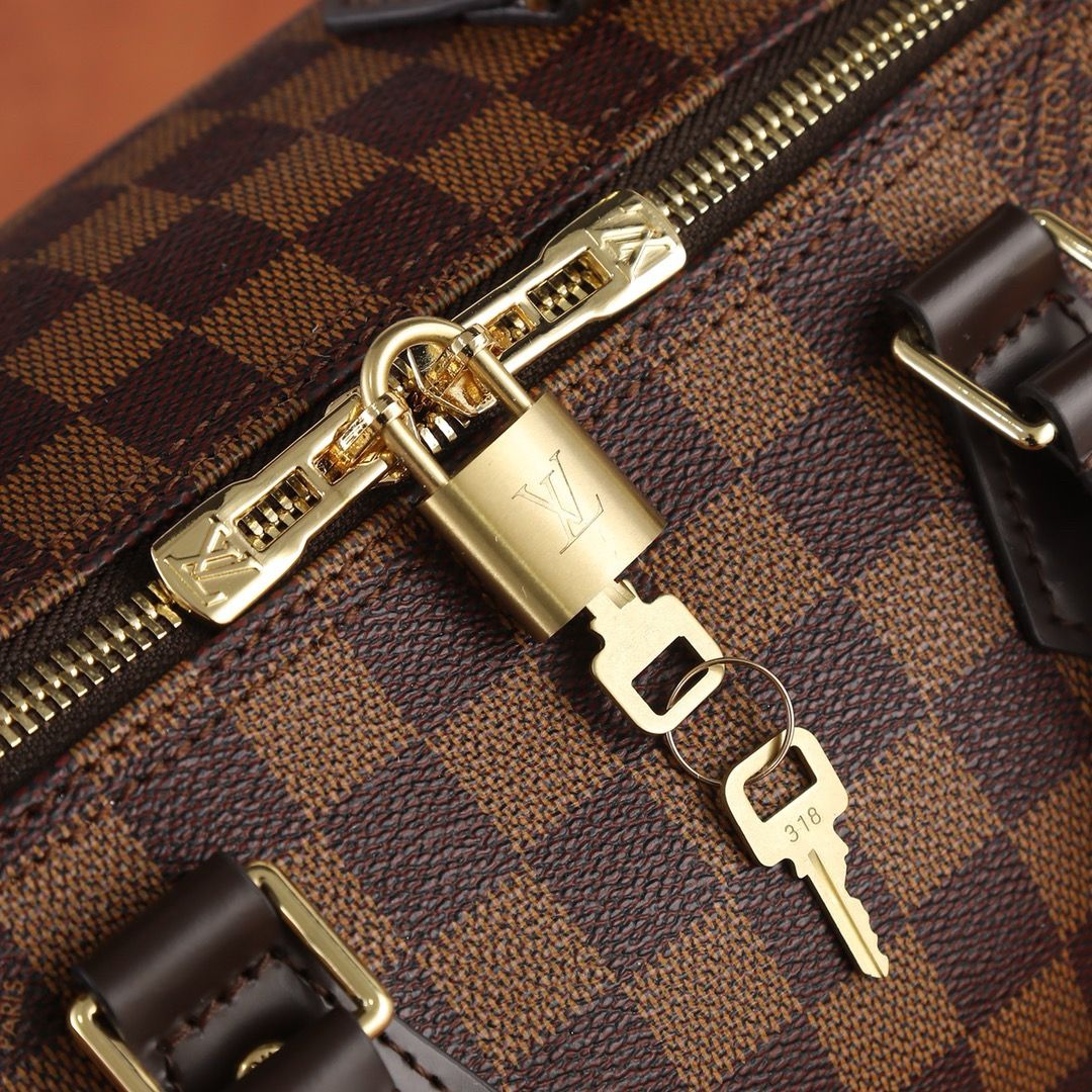 Lv Speedy Bandoulière Damier Ébène