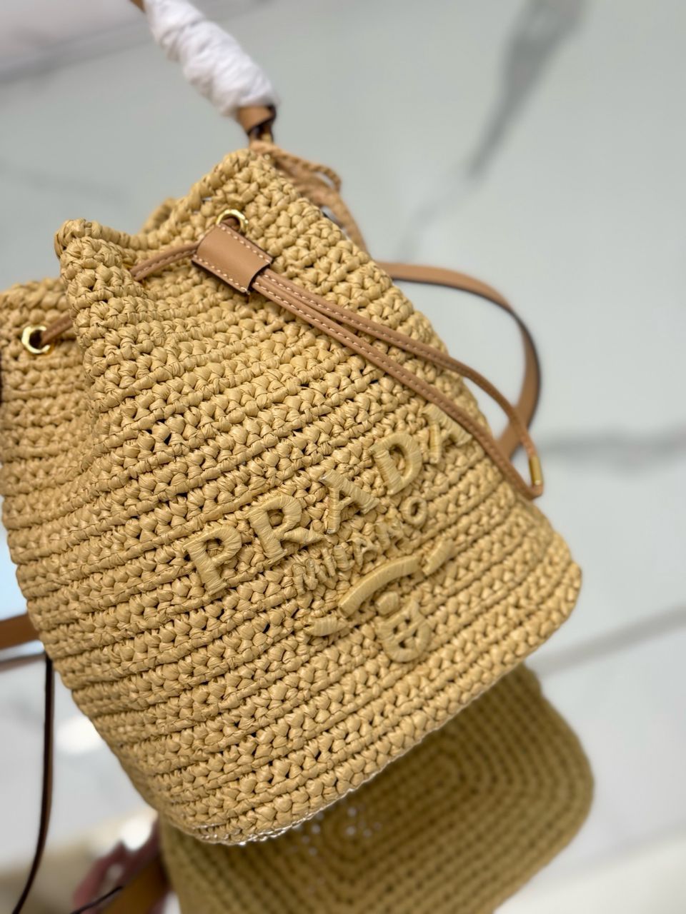Prada Raffia Mini Bucket ( Pronta entrega )