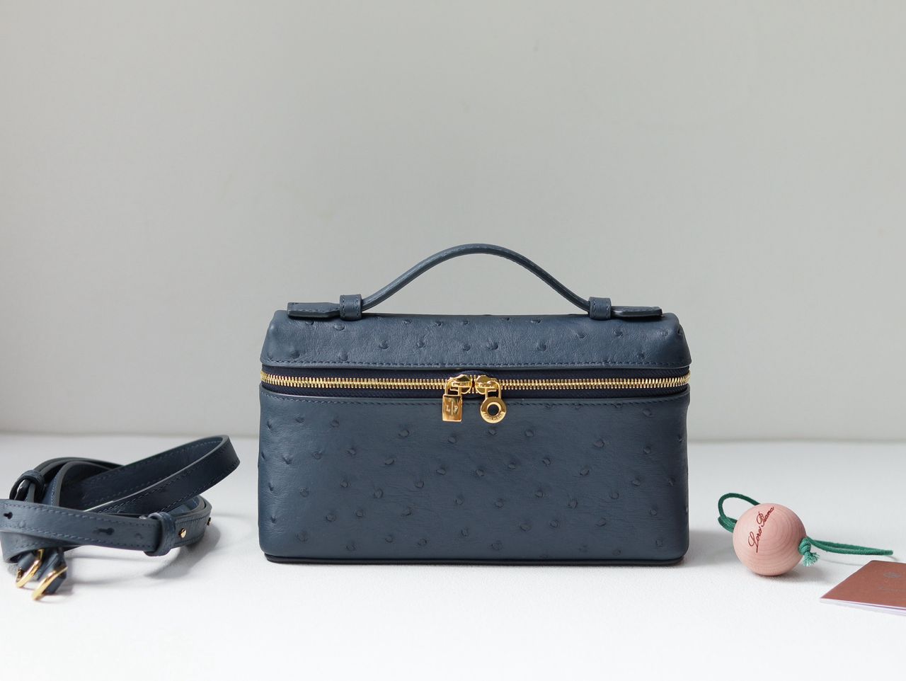 Loro Piana L19 Extra Pocket Pouch Ostritch