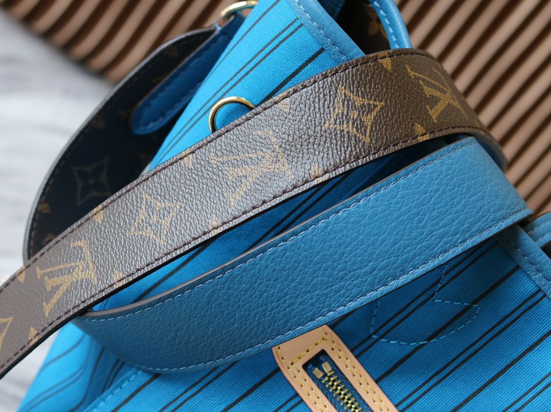 Lv Neverfull Bandoulière Inside Out MM Gaston Blue