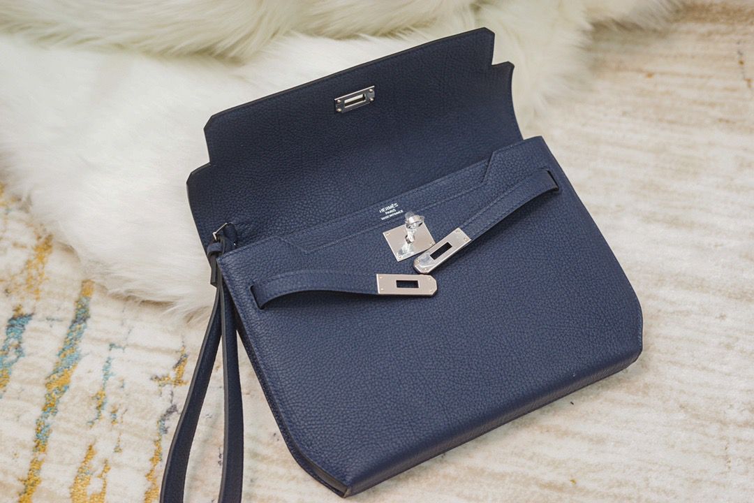 Bolsa Hermes Kelly Dépêches 25 Navy