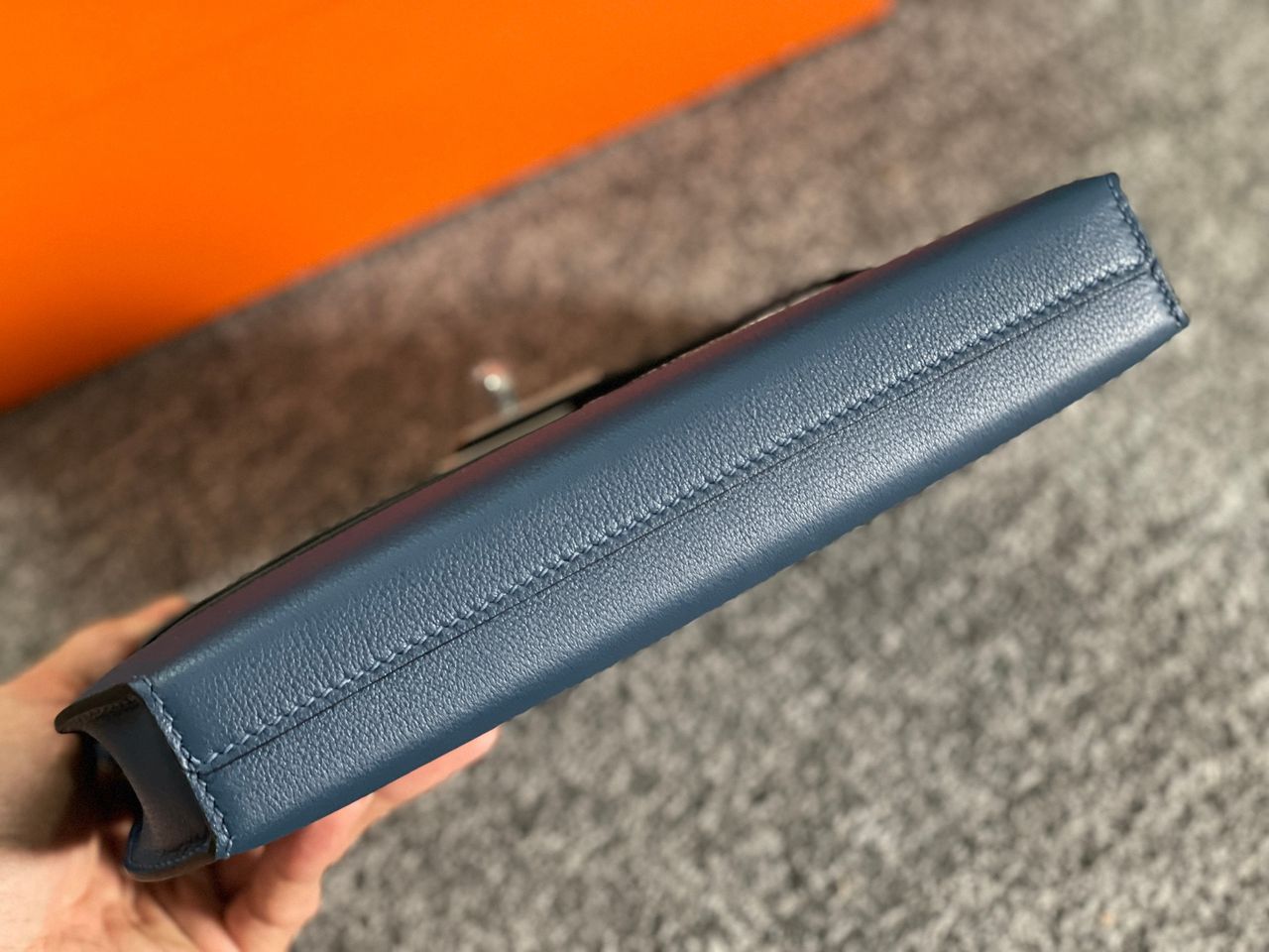 Bolsa Hermes Kelly Dépêches 25 Blue