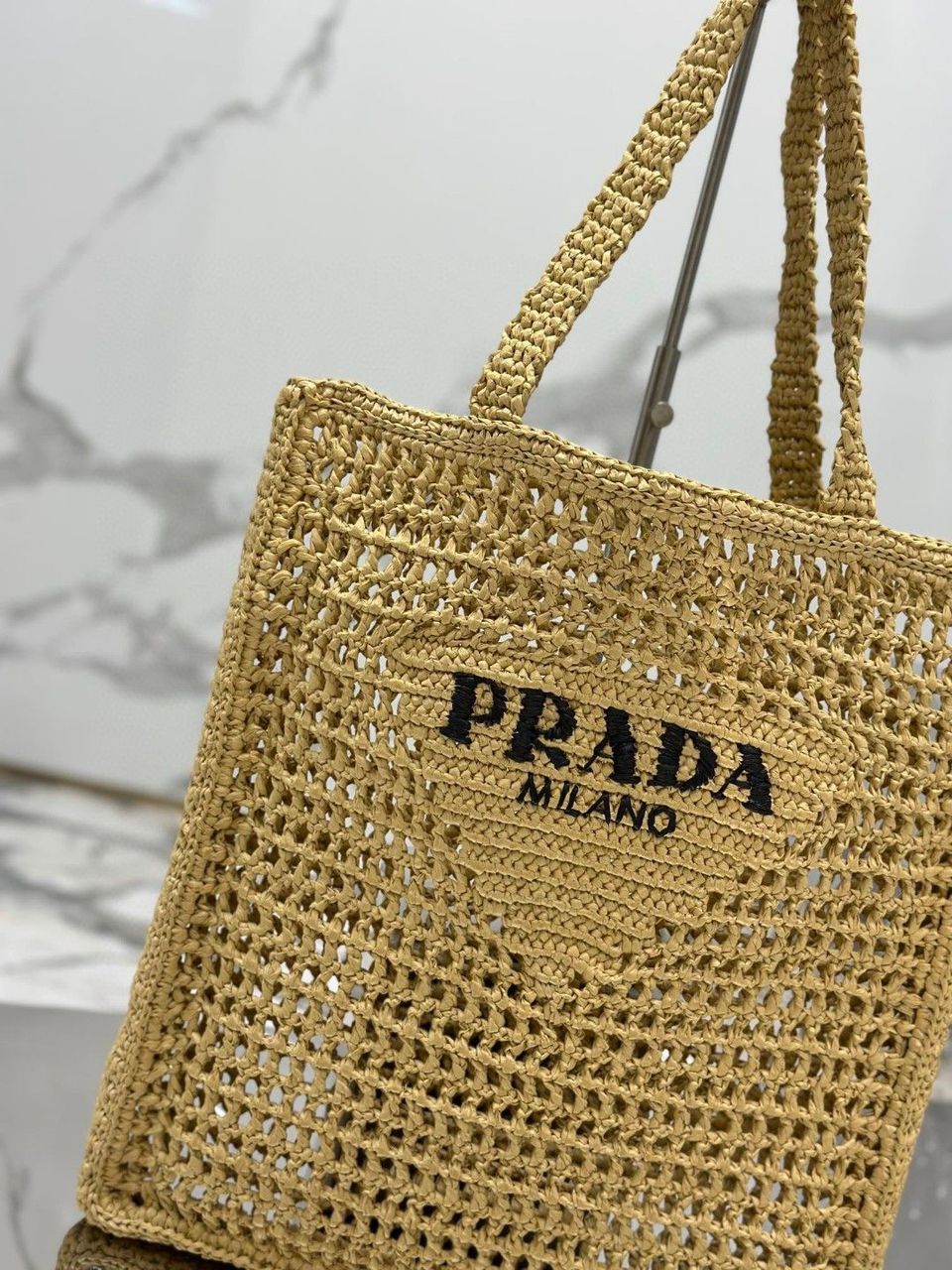 Prada Raffia Tote Bag