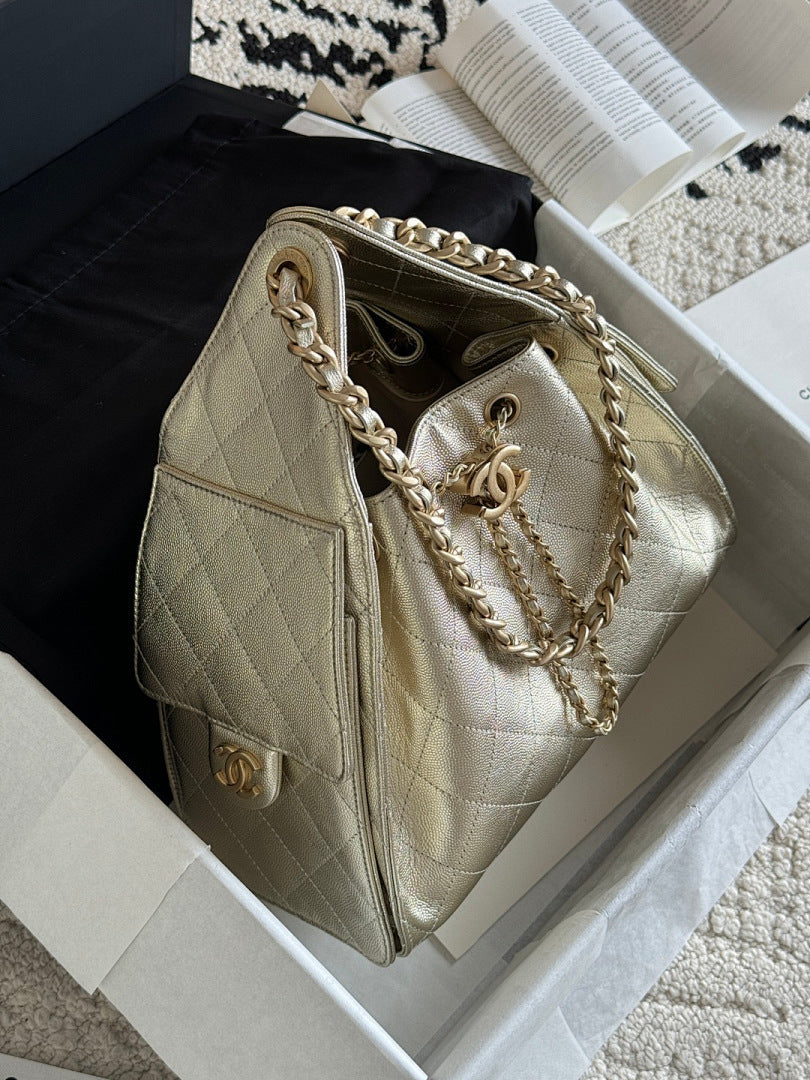 Bolsa Hobo  Chanel 25 Metalica