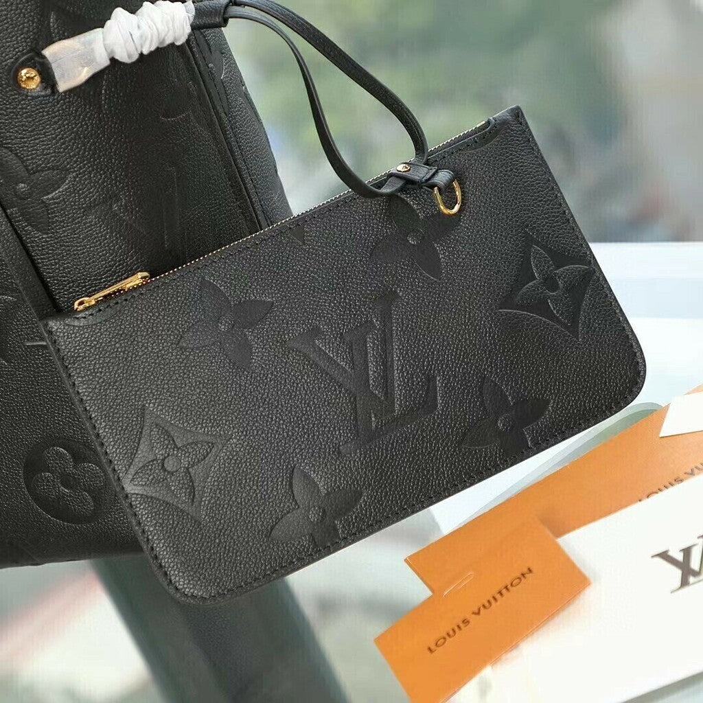 Lv Neverfull MM Empreinte Leather Black