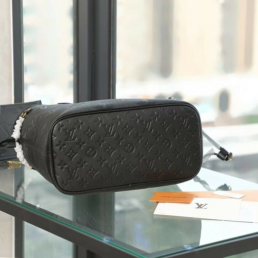 Lv Neverfull MM Empreinte Leather Black